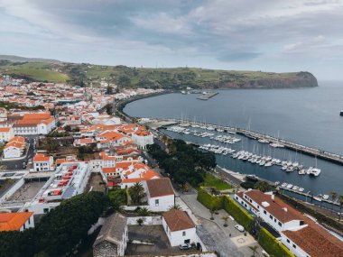 Faial 'daki İHA' dan Horta Manzarası, Azorelar