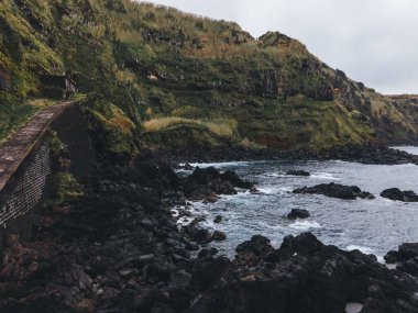 Sao Miguel 'deki Ponta da Costa' nın insansız hava aracı görüntüsü.