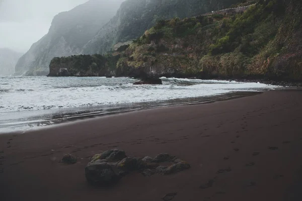 Golven Het Strand Van Seixal Madeira Portugal — Stockfoto