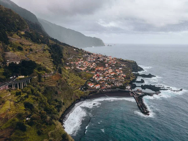 Drone Vista Seixal Madeira Portogallo — Foto Stock