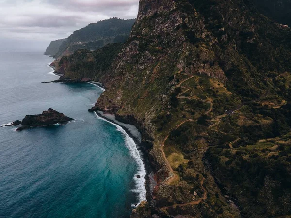 Portekiz Madeira Daki Miradouro Sao Cristovao Dan Insansız Hava Aracı — Stok fotoğraf