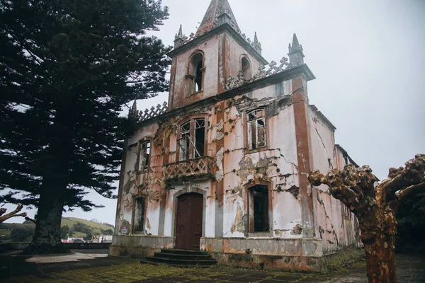 stock image Abandoned Church (Igreja de Sao Mateus) in Faial, the Azores