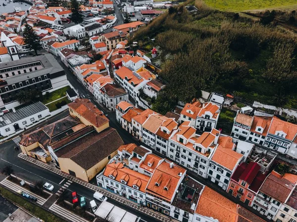 Vista Horta Por Drone Faial Las Azores — Foto de Stock