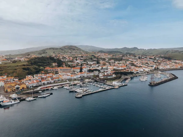 Blick Auf Horta Drohne Faial Auf Den Azoren — Stockfoto