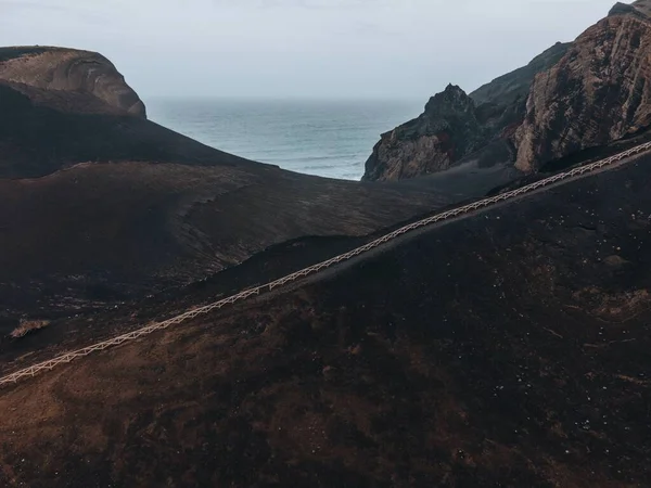 Drone View Landscape Capelinhos Faial Azores — Stock Photo, Image