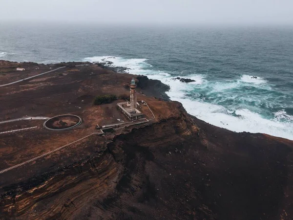 Vue Par Drone Paysage Capelinhos Faial Açores — Photo
