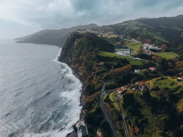Vue Par Drone Povoacao Sur Sao Miguel Les Açores — Photo