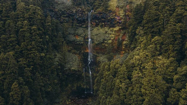 Cascada Drones Furnas Sao Miguel Las Azores — Foto de Stock