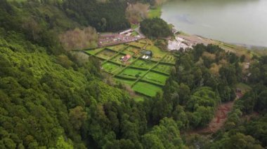 Furnas, Azores 'de Sao Miguel, İHA' dan.