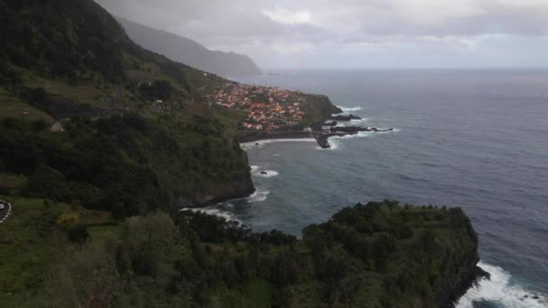 Seixal Madeira Portugal Med Drönare — Stockvideo