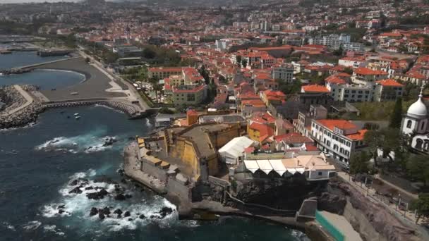 Fuerte Madeira Στο Funchal Μαδέρα Στην Πορτογαλία Από Τον Drone — Αρχείο Βίντεο