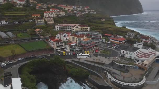Porto Moniz Auf Madeira Portugal Drohne — Stockvideo