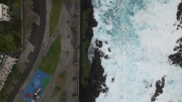 Porto Moniz Madeira Portugal Door Drone — Stockvideo