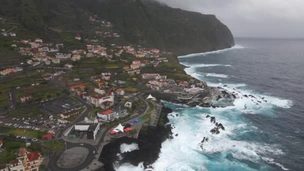Porto Moniz Мадейре Португалия Drone — стоковое видео
