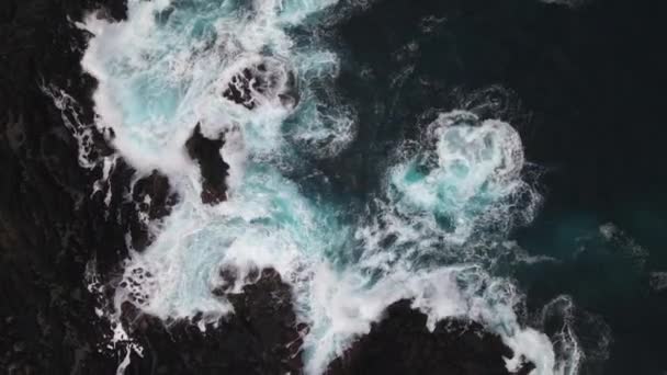 Vue Par Drone Des Vagues San Roque Dans Île Pico — Video