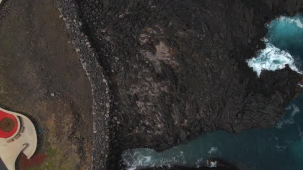 Dron Widok Fale San Roque Wyspie Pico Azory — Wideo stockowe