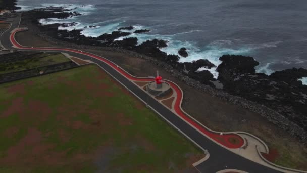 Drone Vista San Roque Nell Isola Pico Azzorre — Video Stock