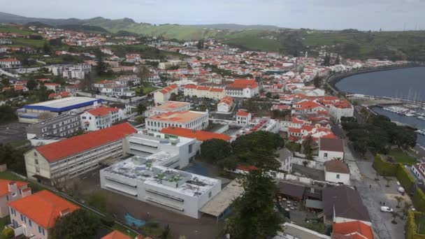 Drohnen Ansicht Von Horta Faial Auf Den Azoren — Stockvideo