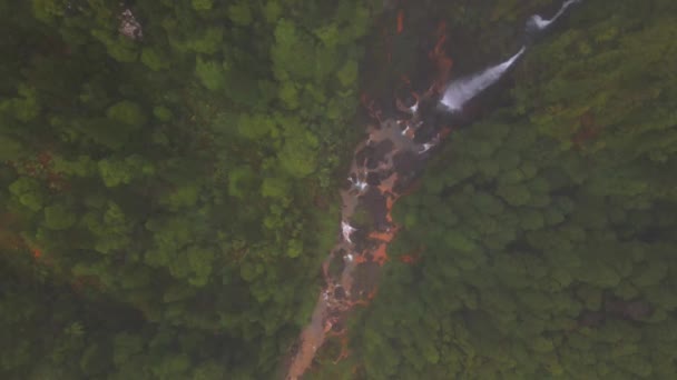 Cascata Das Lombadas Cascada Sao Miguel Las Azores Por Drone — Vídeo de stock