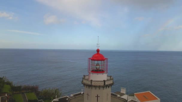 Farol Arnel Sao Miguel Las Azores Por Drone — Vídeo de stock