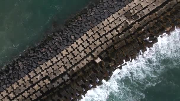 Cais Povoaçao São Miguel Nos Açores Por Drone — Vídeo de Stock