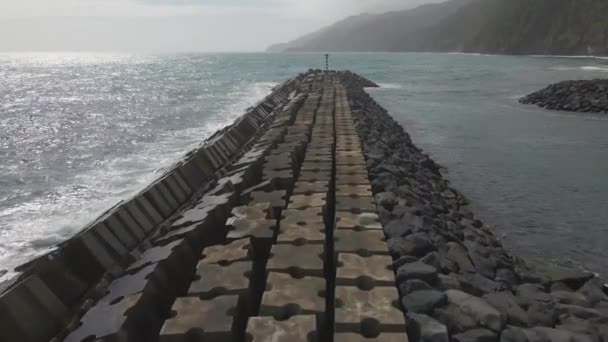 Povoacao Pier Sao Miguel Aux Açores Par Drone — Video