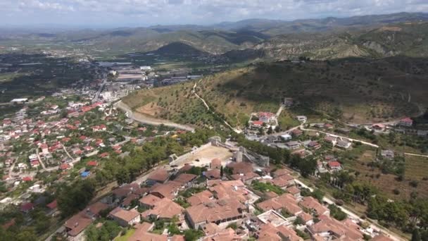 Castelo Berat Albânia Por Drone — Vídeo de Stock