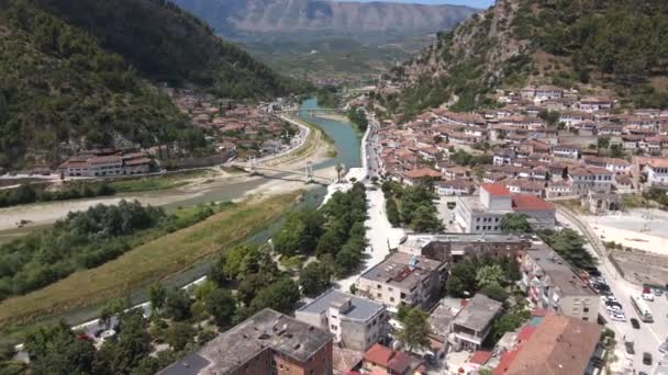 Berat Albania Drone — Vídeos de Stock