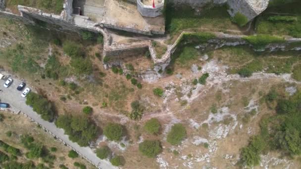 Замок Шкабана Албании Помощью Беспилотника — стоковое видео