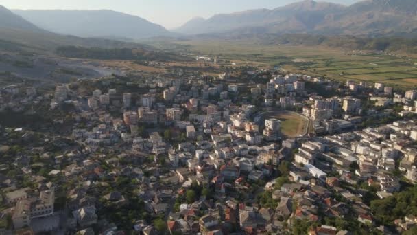 Gjirokastra Albânia Por Drone — Vídeo de Stock
