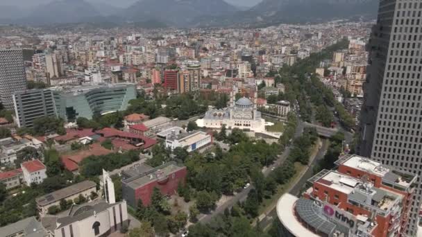 Tirana Albania Oleh Drone — Stok Video