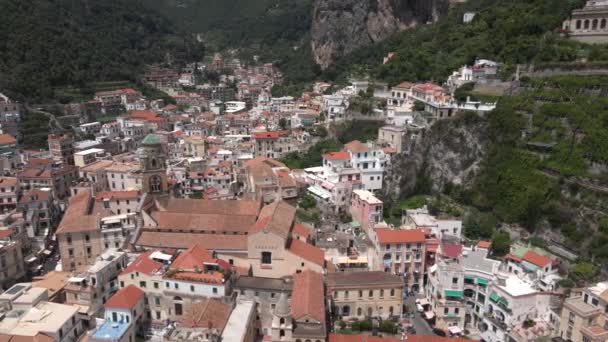 Amalfi Ιταλία Του Drone — Αρχείο Βίντεο