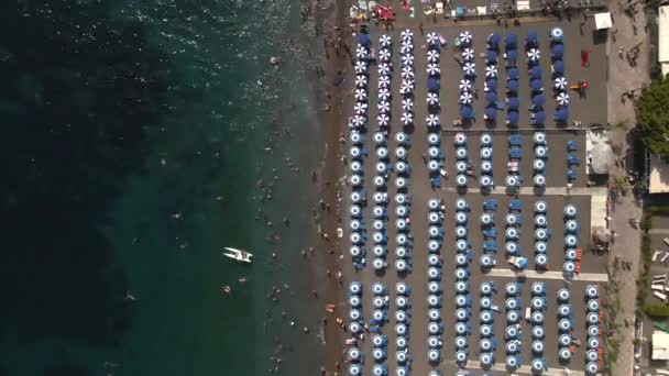 Praia Positano Costa Amalfitana Itália Por Drone — Vídeo de Stock