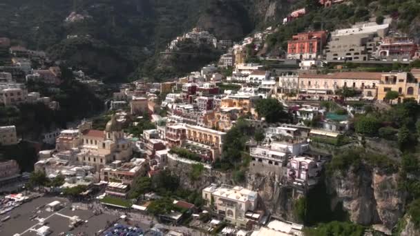 Positano Costa Amalfitana Itália Por Drone — Vídeo de Stock
