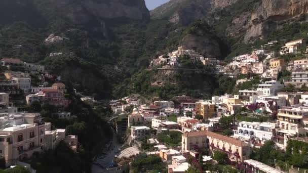 Positano Costa Amalfitana Itália Por Drone — Vídeo de Stock