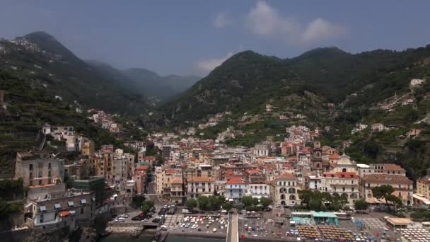 Maiori Costa Amalfitana Italia Por Drone — Vídeos de Stock