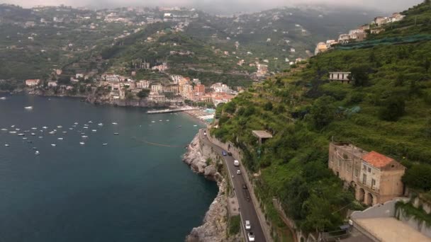 Maiori Minori Amalfi Coast Italy Drone — Stock video