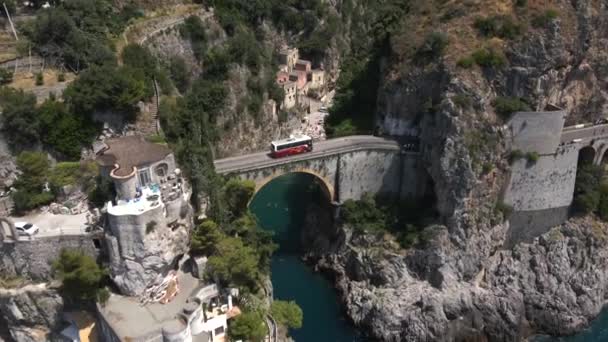Fiordo Furore Costa Amalfitana Itália Por Drone — Vídeo de Stock