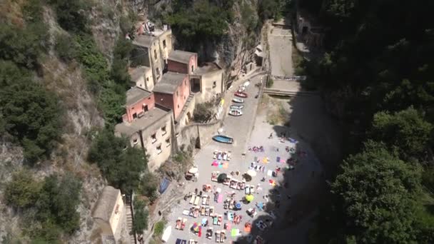 Fiordo Furore Amalfi Coast Olaszország Által Drone — Stock videók