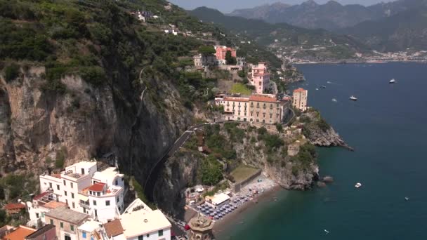 Atrani Amalfiküste Italien Drohne — Stockvideo
