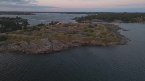 Suomenlinna Helsinkach Finlandia Przez Drone — Wideo stockowe