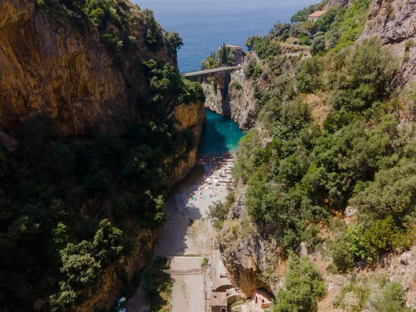 Views Fiordo Furore Amalfi Coast Italy Drone — Stock Photo, Image