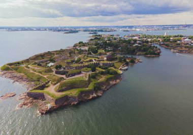 Suomenlinna Star Fort in Helsinki, Finland by Drone clipart