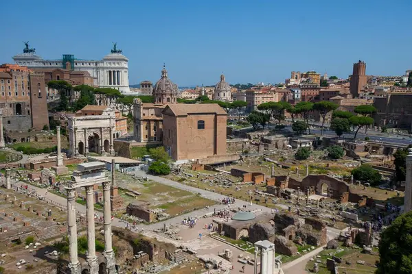 Vederi Forumul Roman Roma Italia — Fotografie, imagine de stoc