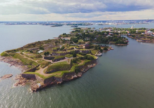 Suomenlinna Star Fort Helsinki Finnland Drohne — Stockfoto