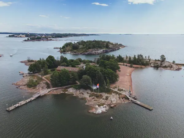 Arquipélago Helsínquia Finlândia Por Drone — Fotografia de Stock
