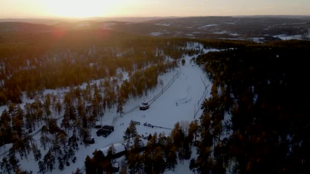 Winter Sundsvall Schweden Drohne — Stockvideo