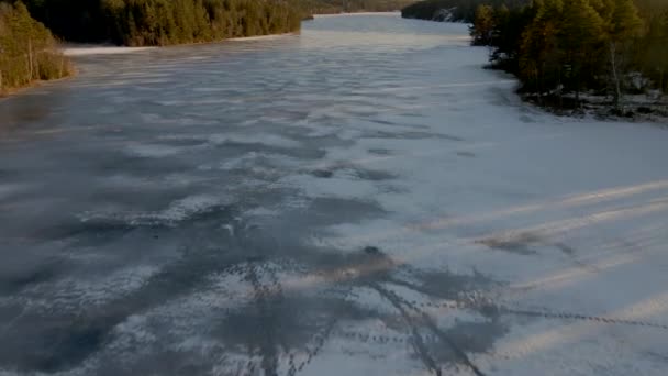 Dan Sveç Kış Buz Pateni — Stok video