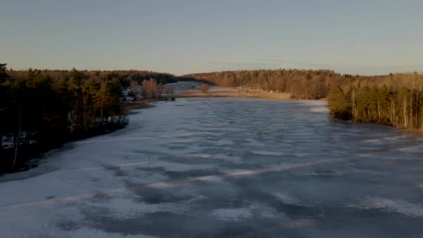 Zimowa Jazda Łyżwach Szwecji Przez Drone — Wideo stockowe