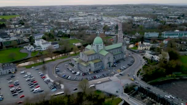 Kathedrale Von Galway Galway Irland Drohne — Stockvideo